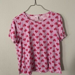Pink Heart Print Tee